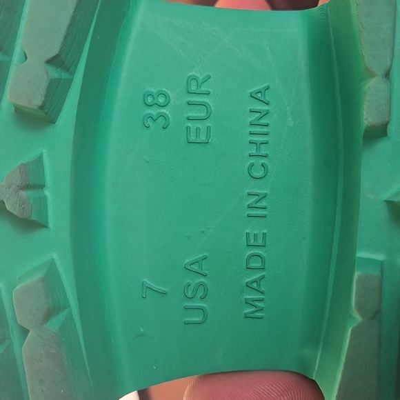 Jeffrey Campbell Clogge Slip On Green Slide Platform Sandals Sz 7 Boho Chunky - Picture 7 of 10